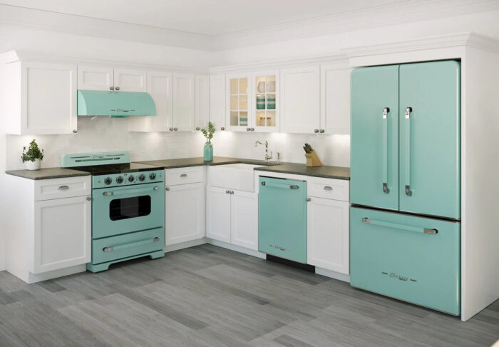 Unique Réfrigérateur Classic Rétro 36 po Turquoise brume marine UGP-595L T AC – Image 2