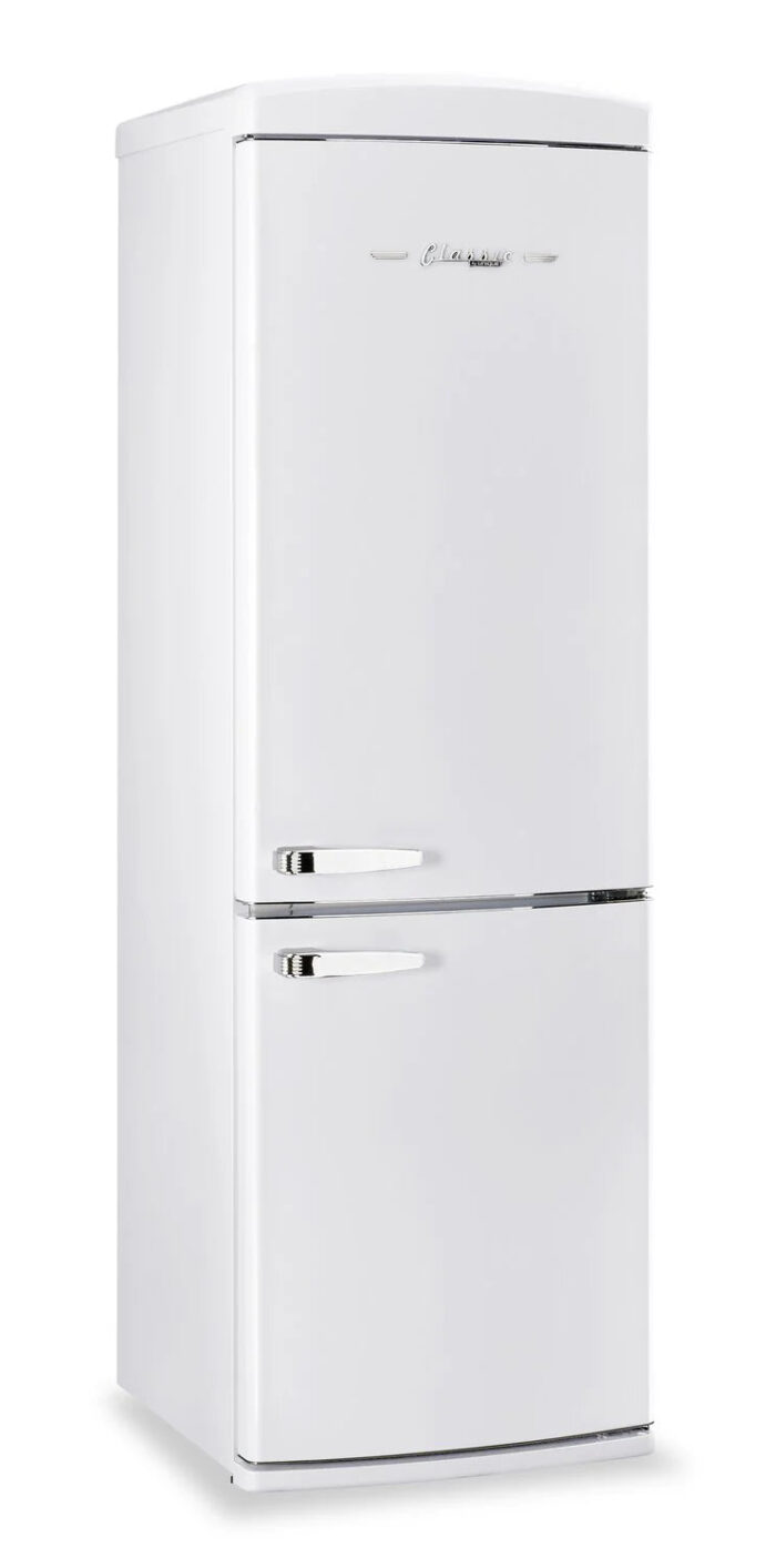 Unique Réfrigérateur Classic Rétro 24 po congélateur inférieur blanc guimauve UGP-340L W AC
