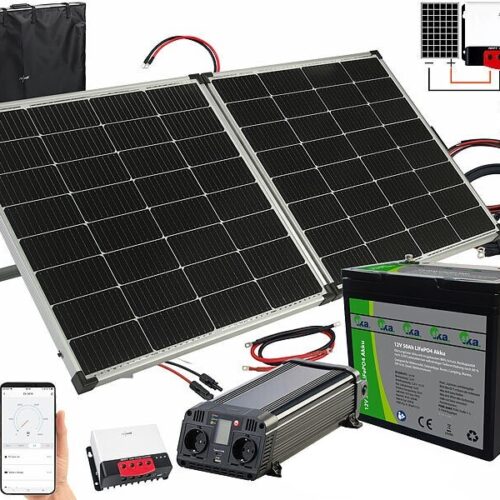 Revolt Kit panneau solaire 240 W avec régulateur MPPT-90.app, batterie et convertisseur