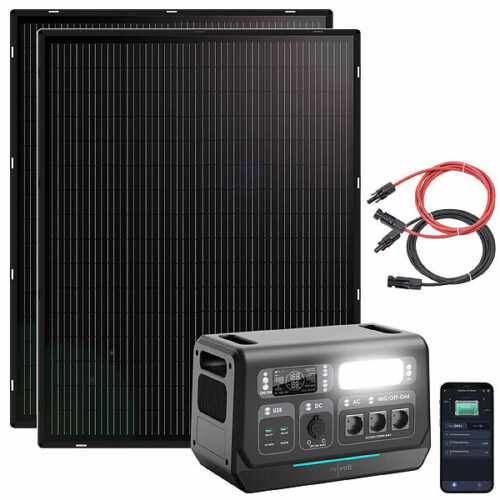 Revolt 2 panneaux solaires 215 W & câbles avec Batterie nomade Wh HSG-2048