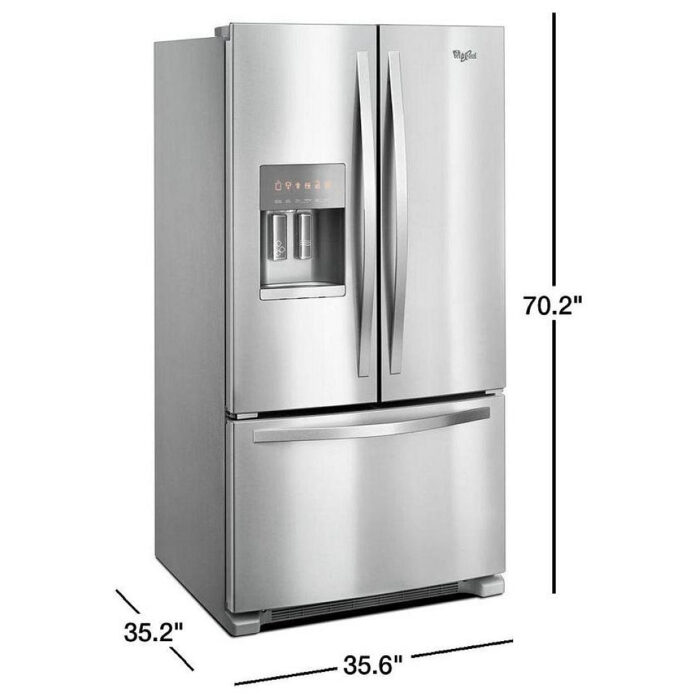 Whirlpool Réfrigérateur WRF555SDFZ, 36 po, ENERGY STAR, 24,7 pi³, distributeur d'eau (extérieur) – Image 7