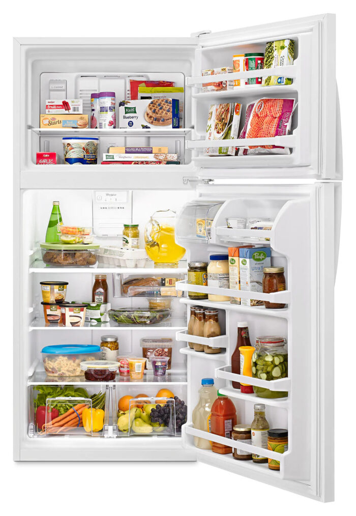 Whirlpool Réfrigérateur 18,2 pi³, 30 po à congélateur supérieur blanc WRT318FZDW – Image 4