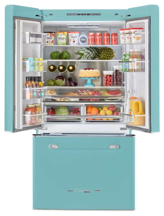 Unique Réfrigérateur Classic Rétro 36 po Turquoise brume marine UGP-595L T AC