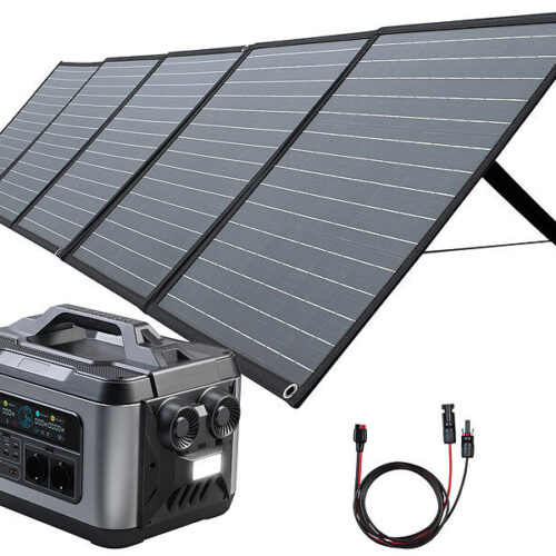 Revolt Panneau solaire et câble avec Batterie nomade et convertisseur solaire HSG-1200